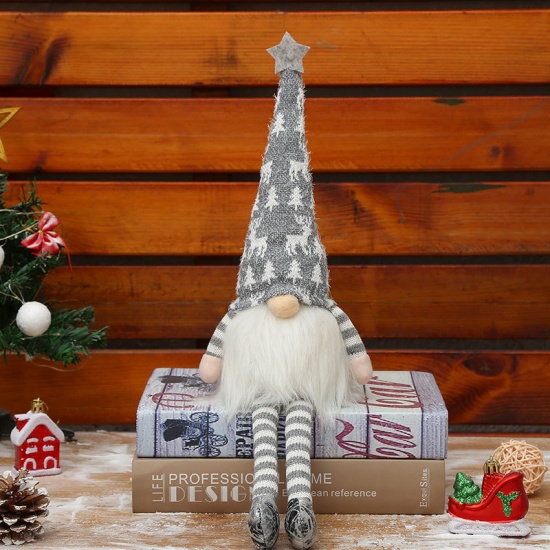 Picture of Gray - Christmas LED Light Gnome Faceless Dwarf Elf Doll Ornament Decoration 50x16cm, 1 Piece