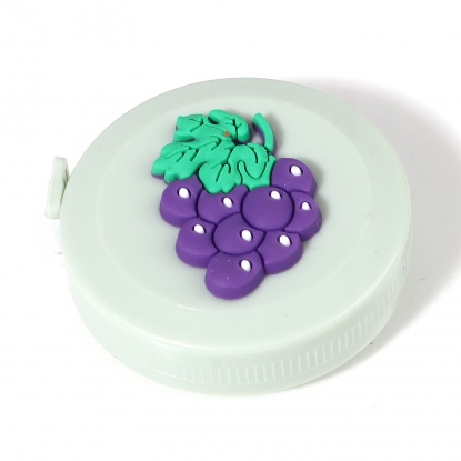 Picture of Plastic Measure Tools Grape Fruit Round Purple & Green 5cm x 1.1cm, 5 PCs