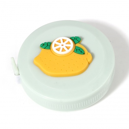 Picture of Plastic Measure Tools Mango Fruit Round Green & Orange 5cm x 1.1cm, 5 PCs