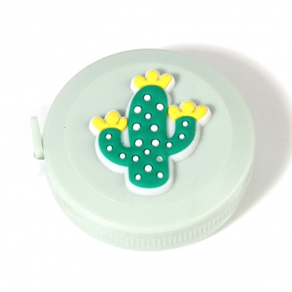 Picture of Plastic Measure Tools Cactus Round Green 5cm x 1.1cm, 5 PCs