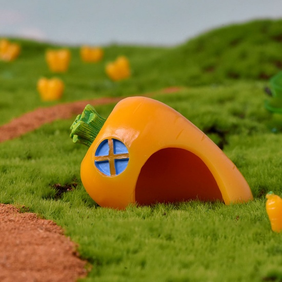 Bild von Orange - 9# Haus Kaninchen Hase Paradies Harz Mikro Landschaft Miniatur Dekoration 5.3x3.5cm, 1 Piece