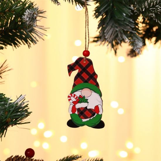 Picture of Multicolor - 4# Christmas Faceless Elf Dwarf Hanging Decoration For Closet Door And Window 10x5cm, 1 Piece