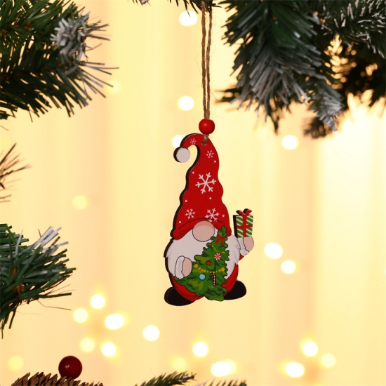 Picture of Multicolor - 5# Christmas Faceless Elf Dwarf Hanging Decoration For Closet Door And Window 10x5cm, 1 Piece