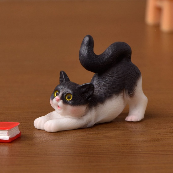 Immagine di Black - 10# Cute Cat Series Resin Micro Landscape Miniature Decoration 4x3cm, 1 Piece