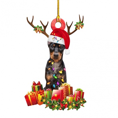 多色-2＃かわいい犬の木のクリスマスツリーオーナメント  飾り長さ10cm、1 着 の画像