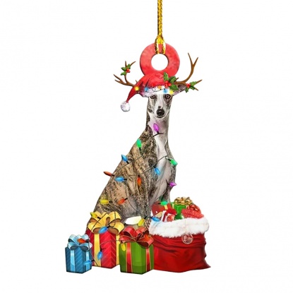 多色-4＃かわいい犬の木のクリスマスツリーオーナメント  飾り長さ10cm、1 着 の画像