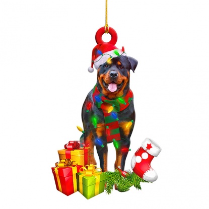 多色-17＃かわいい犬の木のクリスマスツリーオーナメント  飾り長さ10cm、1 着 の画像