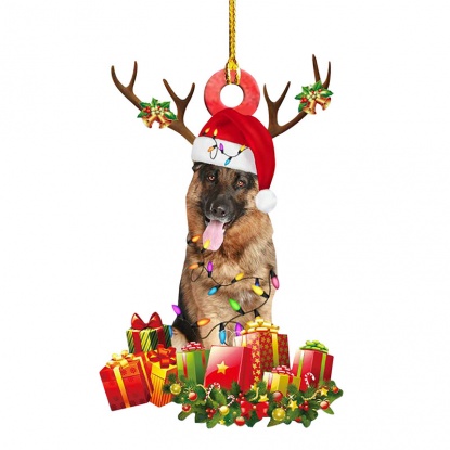 多色-18＃かわいい犬の木のクリスマスツリーオーナメント  飾り長さ10cm、1 着 の画像