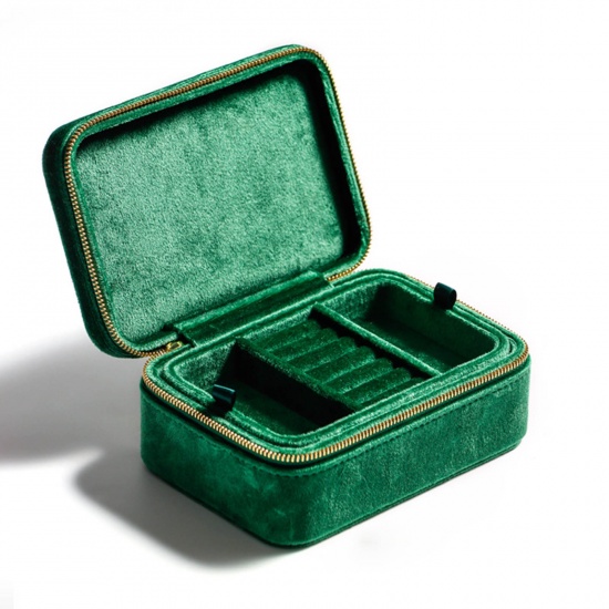 Picture of Velvet Jewelry Gift Jewelry Box Rectangle Green 15cm x 10.5cm , 1 Piece