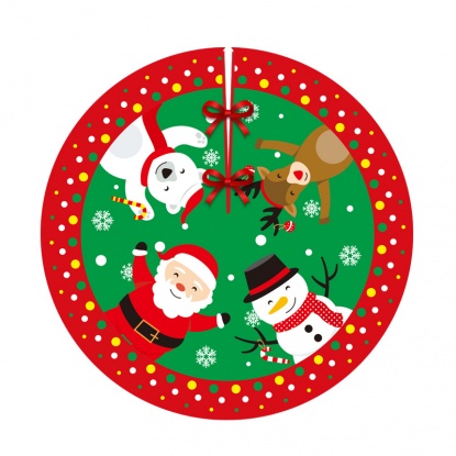 赤-2＃素敵 ベルベット クリスマスツリースカート オーナメント 飾り直径90cm、1着 の画像