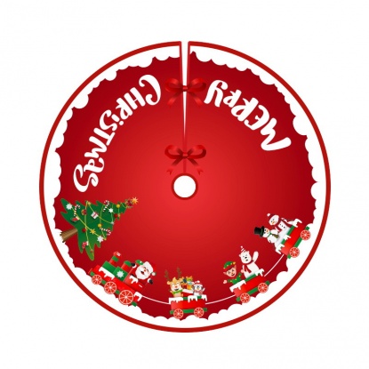 赤-5＃素敵 ベルベット クリスマスツリースカート オーナメント 飾り直径90cm、1着 の画像