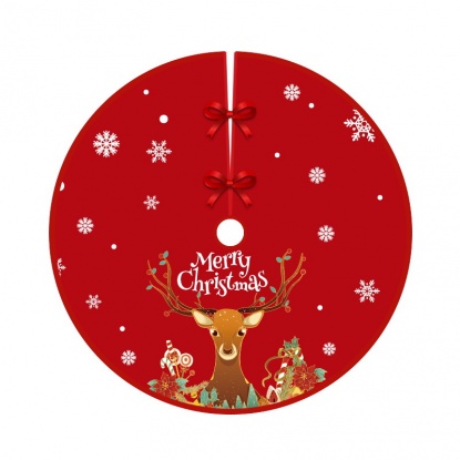赤-13＃素敵 ベルベット クリスマスツリースカート オーナメント 飾り直径90cm、1着 の画像