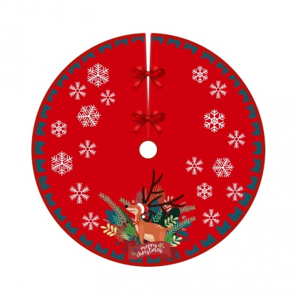 赤-20＃素敵 ベルベット クリスマスツリースカート オーナメント 飾り直径90cm、1着 の画像