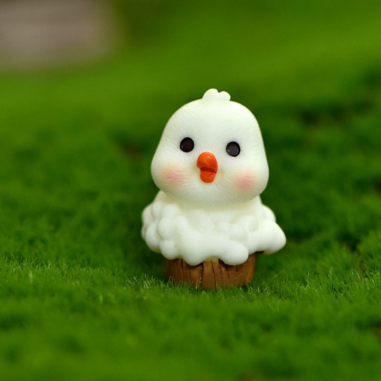 Immagine di White - 2# Cute Duck Resin Micro Landscape Miniature Decoration DIY Gardening Accessories 2.9x2.2cm, 1 Piece