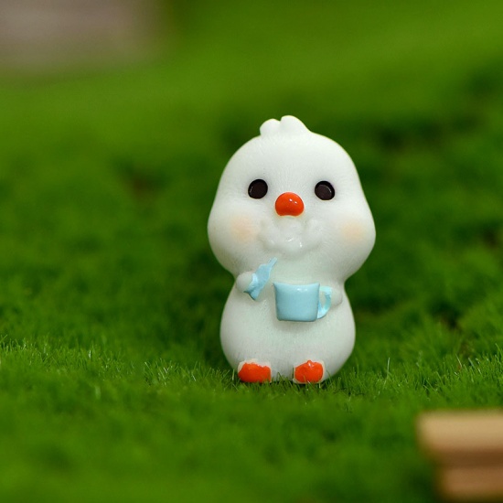 Immagine di White - 3# Cute Duck Resin Micro Landscape Miniature Decoration DIY Gardening Accessories 2.7x1.7cm, 1 Piece
