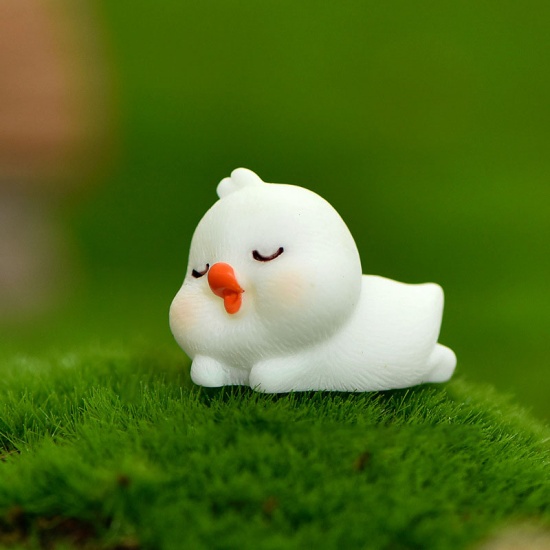 Immagine di White - 4# Cute Duck Resin Micro Landscape Miniature Decoration DIY Gardening Accessories 2.4x1.8cm, 1 Piece