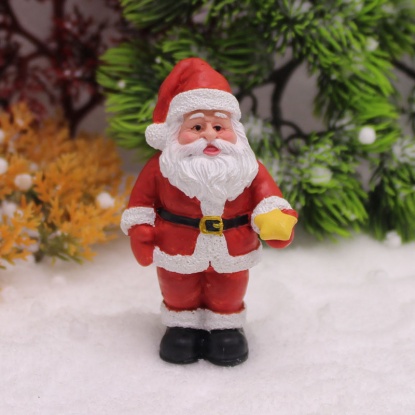 赤-1＃クリスマスサンタクロース樹脂マイクロランドスケープミニチュア 雑貨 飾り オーナメント7.8x4.7x3.3cm、1着 の画像