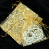 Picture of Wedding Gift Organza Galaxy Drawstring Bags Half Moon Golden Star 16cm x11cm(6 2/8" x4 3/8"), 20 PCs