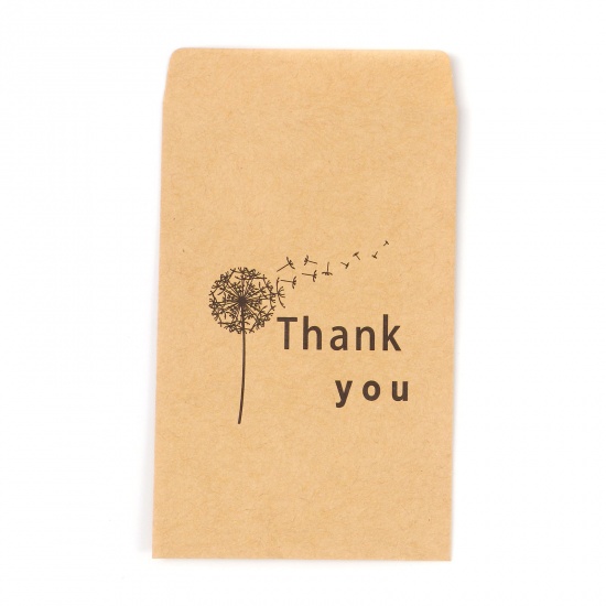 Image de Sacs en Papier en Papier Papier Craft Forme Rectangle Pissenlit Mots" THANK YOU " 12.5cm x 7.2cm, 20 Pcs