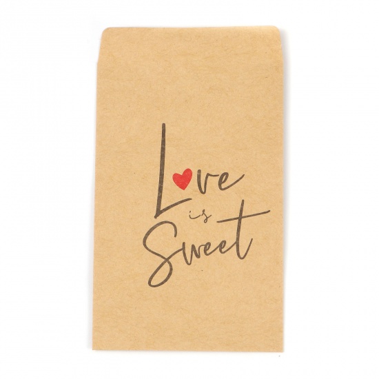 Image de Sacs en Papier en Papier Papier Craft Forme Rectangle Cœur Mots" love sweet " 12.5cm x 7.2cm, 20 Pcs