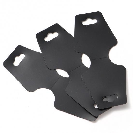 Picture of Plastic Jewelry Necklace Display Card Black 11cm x 4.5cm, 50 PCs