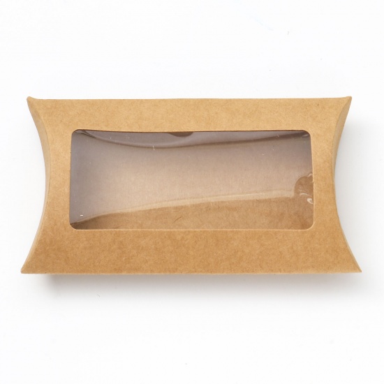 Picture of Paper Jewelry Gift Packing & Shipping Boxes Pillow Kraft Paper Color 12.5cm x 7cm x 2cm , 5 PCs