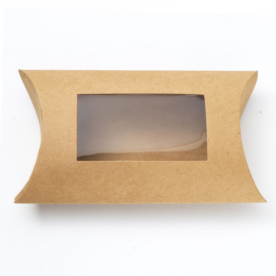 Picture of Paper Jewelry Gift Packing & Shipping Boxes Pillow Kraft Paper Color 17.5cm x 10cm x 3.7cm , 5 PCs