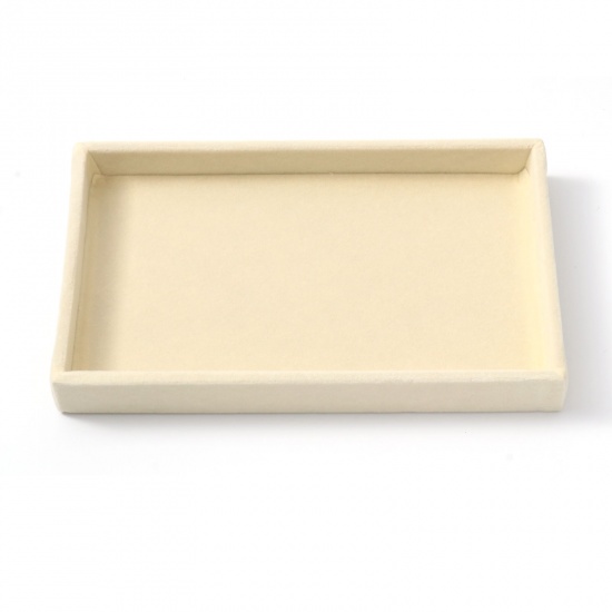 Bild von Veloursamt Schmuckdisplay Rechteck Beige 21cm x 12.3cm , 1 Stück