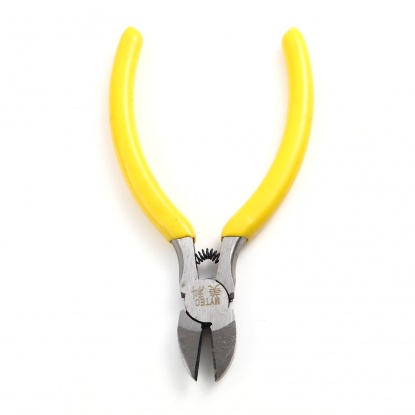 Picture of 45 Carbon Steel & Plastic Jewelry Tool Pliers Yellow 11.5cmx 6cm, 1 Piece