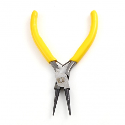 Picture of 45 Carbon Steel & Plastic Jewelry Tool Pliers Yellow 12.5cmx 6.1cm, 1 Piece