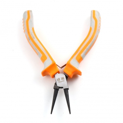 Picture of 45 Carbon Steel & Plastic Jewelry Tool Pliers Gray & Orange 12.3cmx 7.7cm, 1 Piece