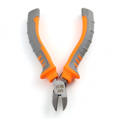 Picture of 45 Carbon Steel & Plastic Jewelry Tool Pliers Gray & Orange 11.2cmx 6.1cm, 1 Piece
