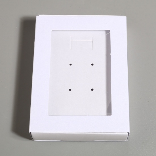Picture of Paper Jewelry Gift Packing & Shipping Boxes Rectangle White 11.5cm x 8.5cm x 2.5cm , 5 Sets (3 Pcs/Set)