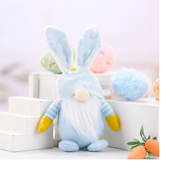 Picture of Blue - 1# Nonwoven Easter Rabbit Ears Gnome Faceless Dwarf Elf Doll Hanging Decoration 17x6cm, 1 Piece
