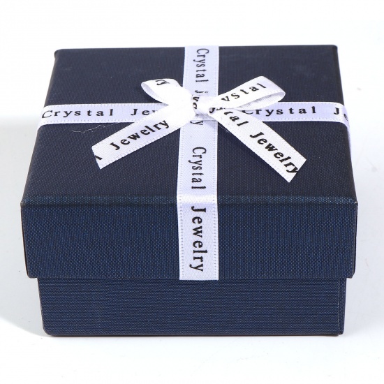 Picture of Paper Jewelry Gift Boxes Square Blue 8.5cm x 8.5cm x 4.5cm , 2 PCs