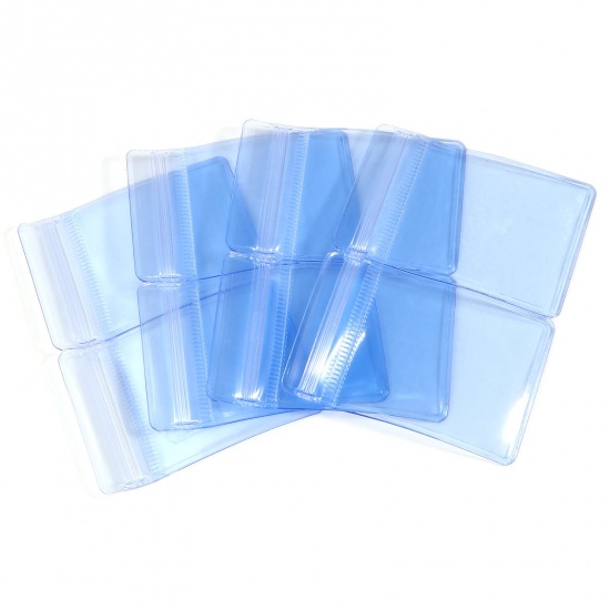 Picture of PVC Grip Seal Zip Lock Bags Rectangle Blue (Useable Space: 5x4cm) 6cm x 4cm, 10 PCs