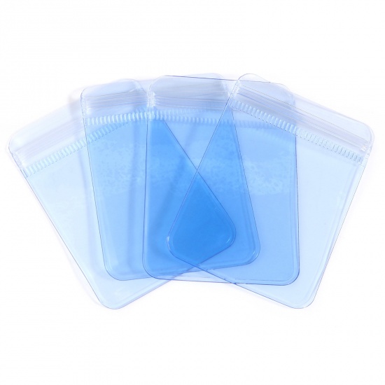 Picture of PVC Grip Seal Zip Lock Bags Rectangle Blue (Useable Space: 6x5cm) 7cm x 5cm, 10 PCs