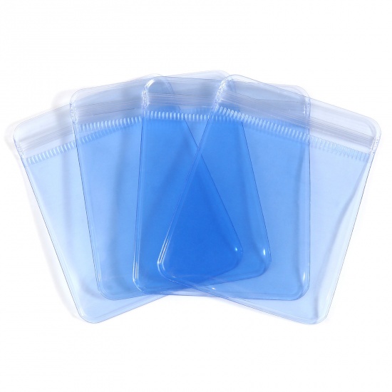 Picture of PVC Grip Seal Zip Lock Bags Rectangle Blue (Useable Space: 6x5cm) 9cm x 6cm, 10 PCs