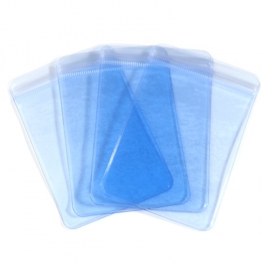 Picture of PVC Grip Seal Zip Lock Bags Rectangle Blue (Useable Space: 10x7cm) 11cm x 7cm, 10 PCs