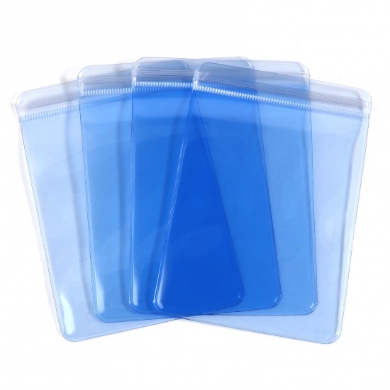 Picture of PVC Grip Seal Zip Lock Bags Rectangle Blue (Useable Space: 12x9cm) 13cm x 9cm, 10 PCs