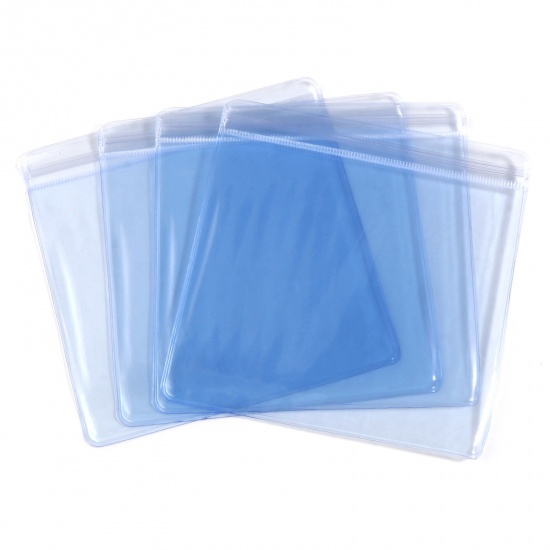 Picture of PVC Grip Seal Zip Lock Bags Square Blue (Useable Space: 12x11cm) 12cm x 12cm, 10 PCs