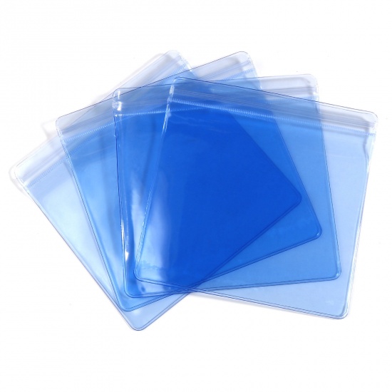 Picture of PVC Grip Seal Zip Lock Bags Square Blue (Useable Space: 13x12cm) 13cm x 13cm, 10 PCs
