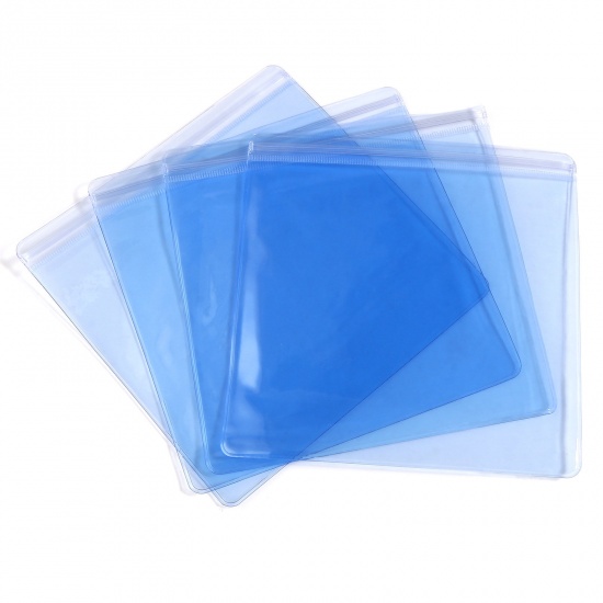 Picture of PVC Grip Seal Zip Lock Bags Square Blue (Useable Space: 15x14cm) 15cm x 15cm, 10 PCs