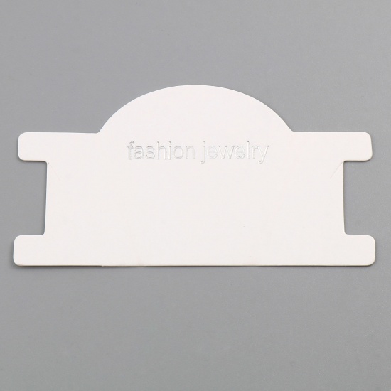 Picture of Paper Jewelry Necklace Bracelet Display Card White 9cm x 4.8cm, 100 Sheets
