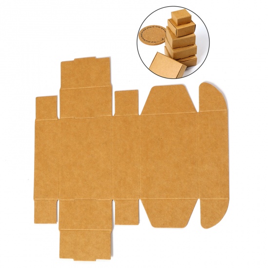Picture of Paper Jewelry Gift Packing & Shipping Boxes Rectangle Brown 8.5cm x 6cm x 3cm , 10 PCs
