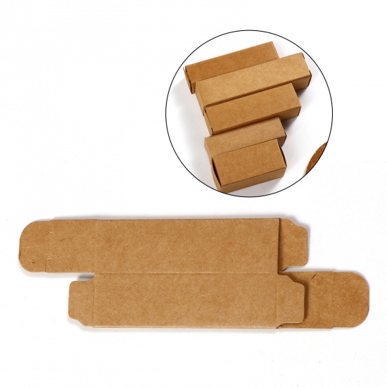 Picture of Paper Gift Packing & Shipping Boxes For Lipstick Vial Rectangle Brown 2cm x 2cm x 7.1cm , 20 PCs