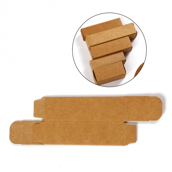 Picture of Paper Gift Packing & Shipping Boxes For Lipstick Vial Rectangle Brown 2.5cm x 2.5cm x 8.5cm , 20 PCs