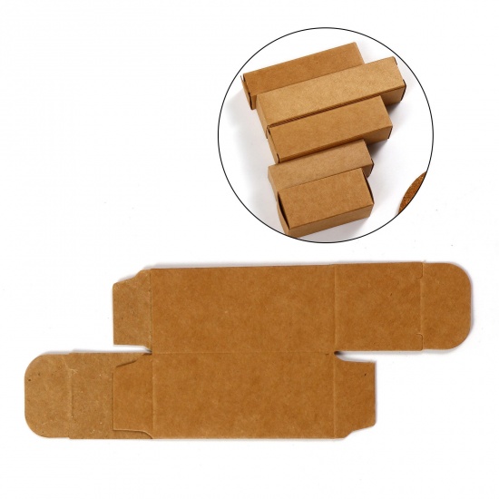 Picture of Paper Gift Packing & Shipping Boxes For Lipstick Vial Rectangle Brown 2.8cm x 2.8cm x 6cm , 20 PCs