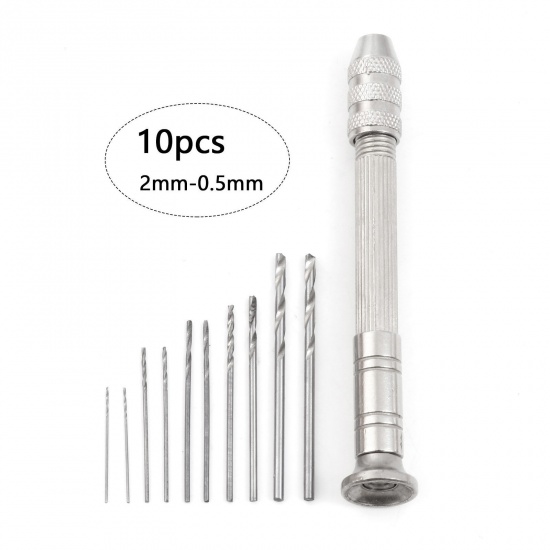 8seasons. (2mm-0.5mm) Carbon Steel Mini Manual Hand Twist Drill Bits ...