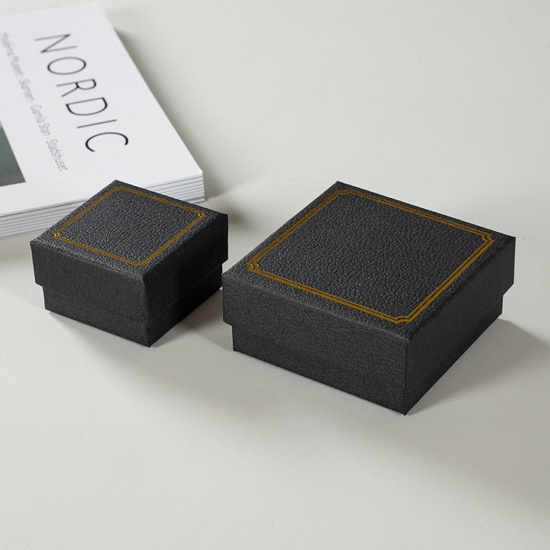 Imagen de Cajas Papel de Cuadrado , Negro 5cm x 5cm x 3cm , 10 Unidades